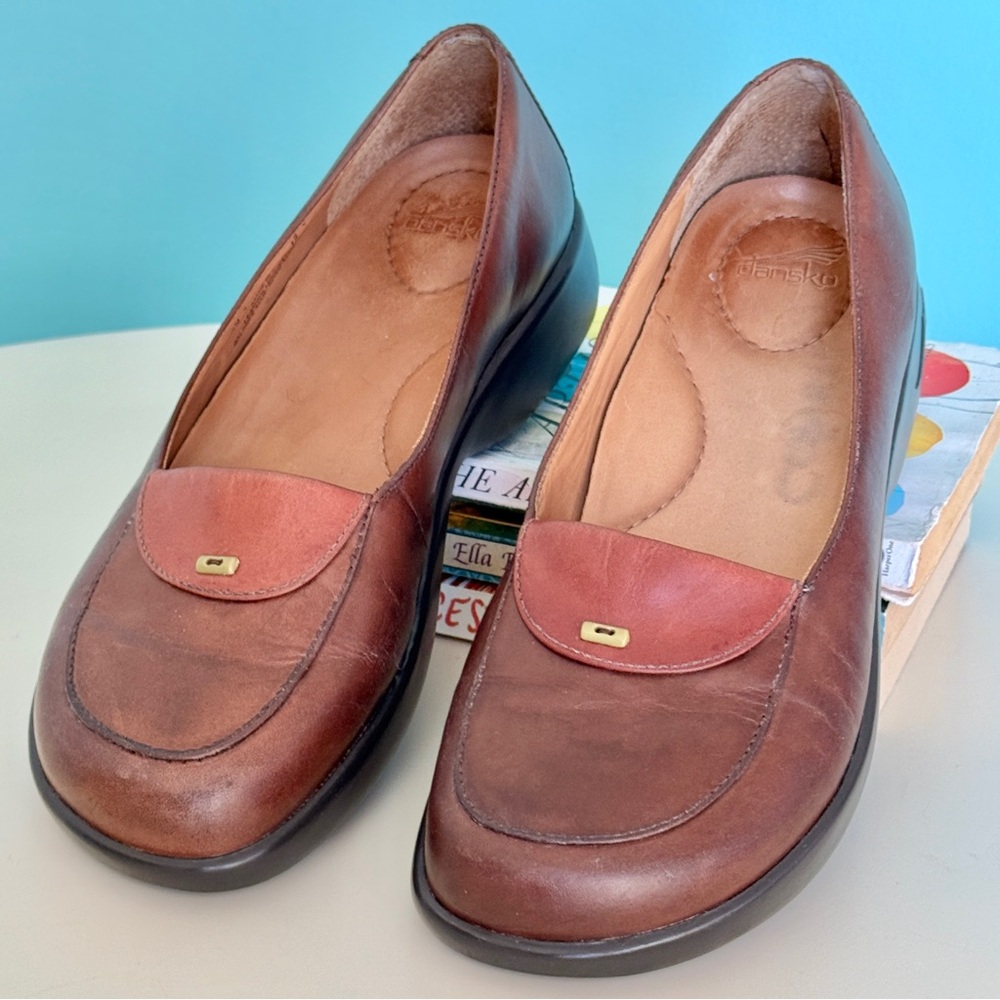 DANSKO Desiree Brown Leather Slip On Flat (size US 7/UK 39)